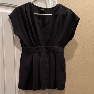 SHEIN Elegant Black V-Neck Blouse